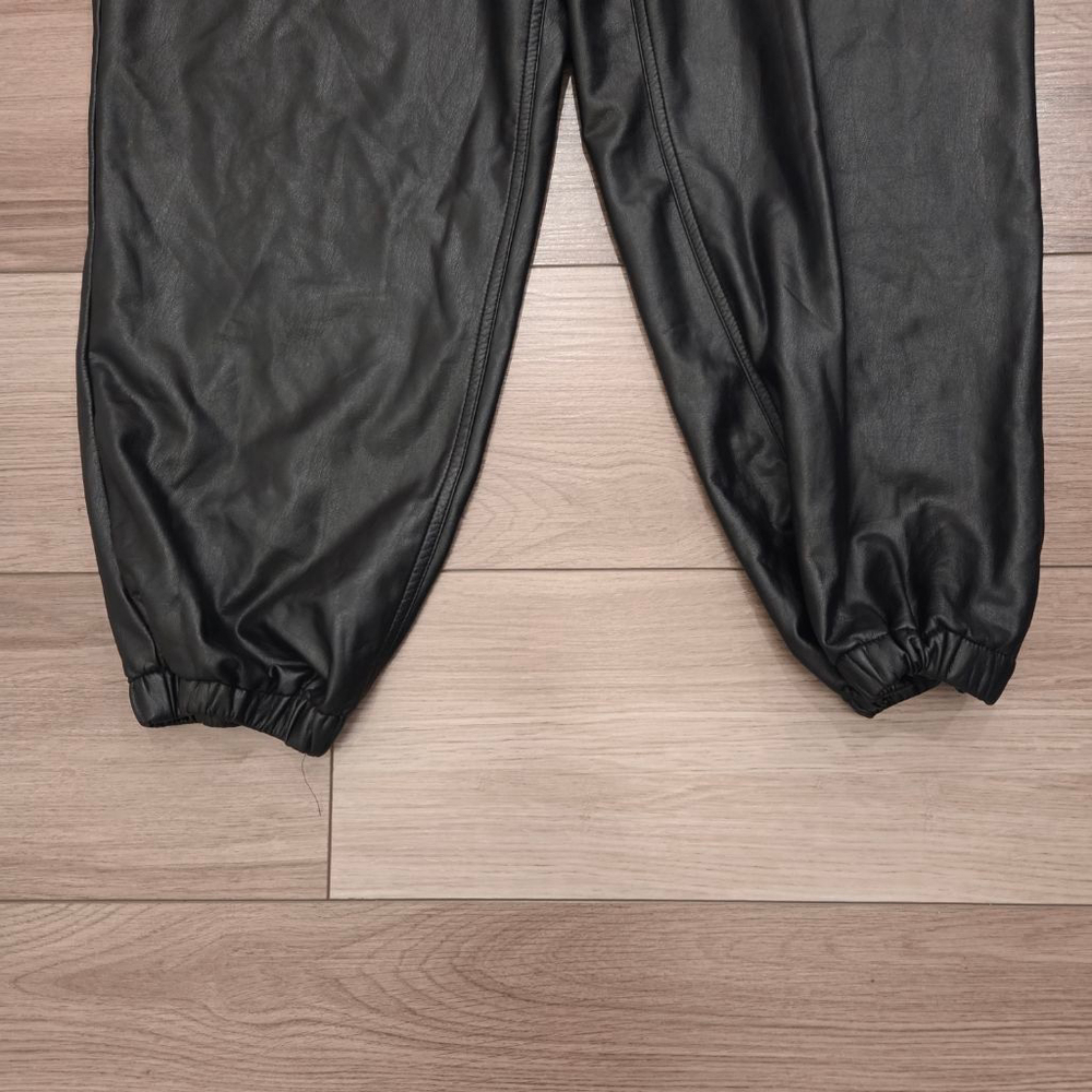 EXPRESS Black Faux Leather Jogger Pants size XL - Picture 7 of 8